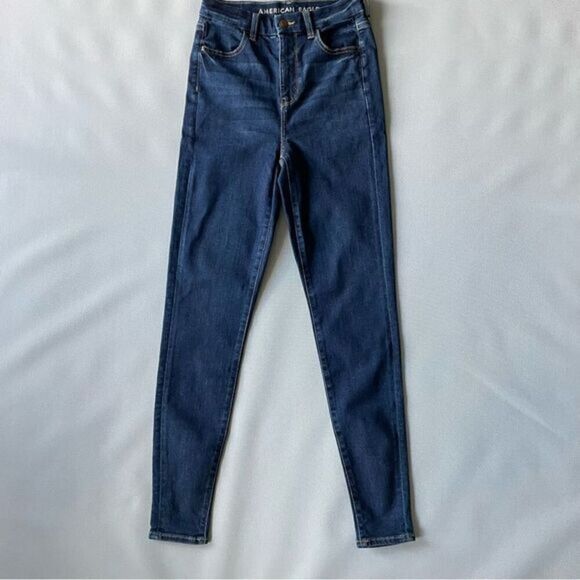 American Eagle Curvy Super Hi-Rise Jegging Denim Stretch Jeans Size 4Long - Picture 1 of 9